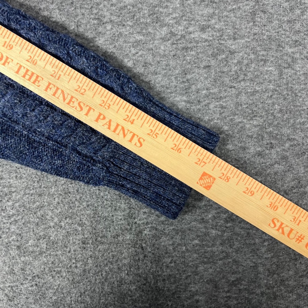 Brooks Brothers Cable Knit Sweater Mens Medium Blue Wool Blend Crewneck Pullover - Picture 8 of 8
